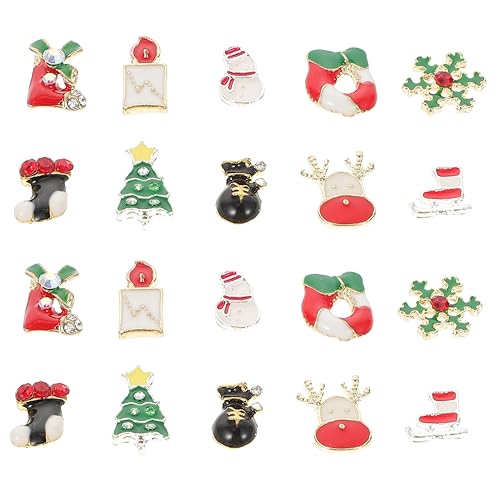 minkissy 50 Stück Weihnachts-nagel-kunst-ornamente Urlaub Nagel Charms Weihnachts-diy-nagelanhänger Weihnachtsbaum Dekoration Baumeln Weihnachtliche 3d-nagelanhänger Gefälscht Abs Legierung von minkissy