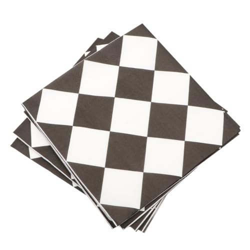 minkissy 60st Papierservietten Stoffservietten Für Das Abendessen Bedruckte Partyservietten Frühstücksservietten Aus Papier Partei Gewebe Servietten Aus Seidenpapier Black von minkissy