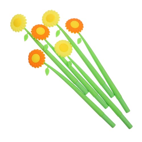 minkissy 6St Sonnenblumen-Silikonstift Kugelschreiber simulierte Sonnenblumenstifte Blumen-Schilderstifte universal pen gelstifte Cartoon Signierstifte Stifte mit feiner Spitze Kieselgel von minkissy