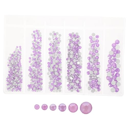 minkissy 820 Stück Glas-Strasssteine ​​in verschiedenen Größen UV-Nagellicht Stiftung ab bescherung weihnachten weinachts schmuck Nailart-Set mit Strasssteinen Strassnägel Violett von minkissy