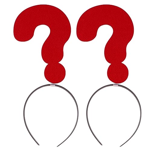 minkissy Fragezeichen-Stirnband 2 Stück Lustige Party-Kopfbedeckung Halloween-Neuheit Kopfbedeckung -Requisiten Weihnachts-Haarreifen-Kopfbedeckung Für Festival-Party Rot von minkissy