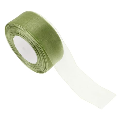 minkissy Geschenkbox-verpackungsband Haarschleifenband Breites Kräuselband Kleidung Handwerk Band Kleidungsband Geflochtenes Organzaband Bänder Umwickeln Geschenkband Polyester Olive Green von minkissy