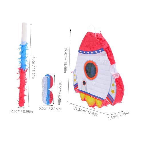 minkissy Raketen Pinata mit Augenbinde und Bunte Crepe Papier Dekoration für Weltraum Motto Geburtstag Partyspiel Zubehör für Jungen Mädchen Fiesta minkissy Raketen Pinata mit Augenbinde und Bunte Crepe Papier Dekoration für Weltraum Motto Geburtstag Partyspiel Zubehör für Jungen Mädchen Fiesta von minkissy