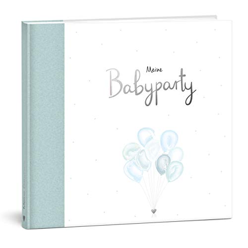 mintkind® Gästebuch "Meine Babyparty" Blau I Babyparty Geschenk Junge & Mädchen I Baby Shower & Babyparty Deko I Gender Reveal Party Deko I Baby Fotoalbum zum selbstgestalten von mintkind