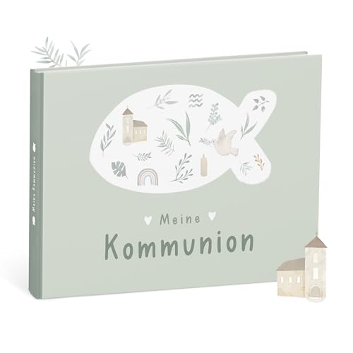 mintkind Erinnerungsalbum Meine Kommunion Salbei – Geschenk zur Kommunion für Jungen und Mädchen – liebevoll gestaltetes Fotoalbum zum Selbstgestalten – perfekte Erinnerung an einen besonderen Tag von mintkind