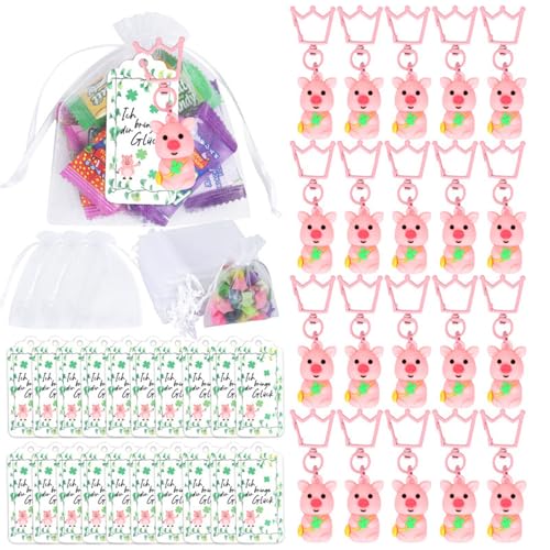 mioosho 20 Stück Charm-Schlüsselanhänger mit Tasche und Verpackungsetikett für Geburtstagsfeiern, Hochzeiten, Babypartys von mioosho