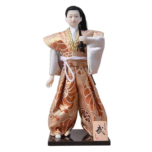 mioosho Japanische Samurais-Puppen, 30,5 cm, männliche Figur in Kimonos für Sammler und Heimdekoration von mioosho