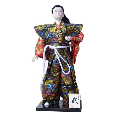 mioosho Japanische Samurais-Puppen, 30,5 cm, männliche Figur in Kimonos für Sammler und Heimdekoration von mioosho