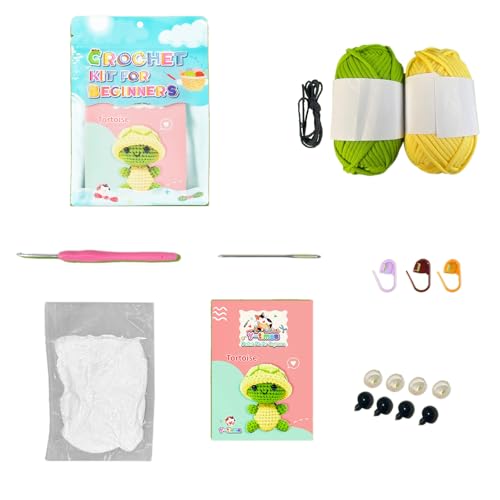 mioosho Schildkröten-Häkelset, Häkel-Starter-Kits, Häkeltier-Sets mit Schritt-für-Schritt-Video-Tutorial für Kinder, Damen, Herren von mioosho