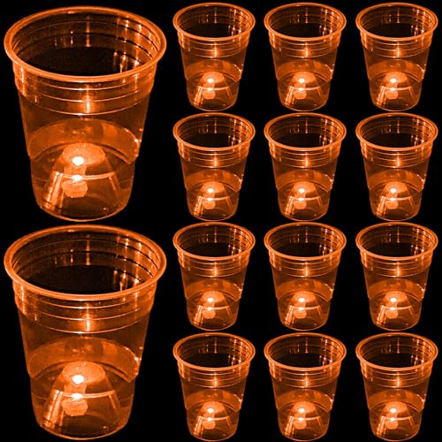 mishunyus Glow Graduation Decorations Class of 2025, orangefarbene Kunststoffbecher für Abschlussfeiern, unverzichtbares Partyzubehör (473 ml) (24) von mishunyus