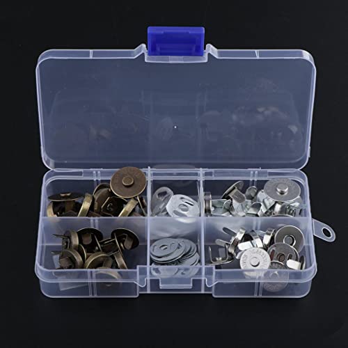 20 Sets Magnetverschluss, Druckknöpfe zum Nähen, Basteln, 14 mm, 18 mm, Antik-Bronze, Silber 20 Sets Magnetverschluss, Druckknöpfe zum Nähen, Basteln, 14 mm, 18 mm, Antik-Bronze, Silber von misppro