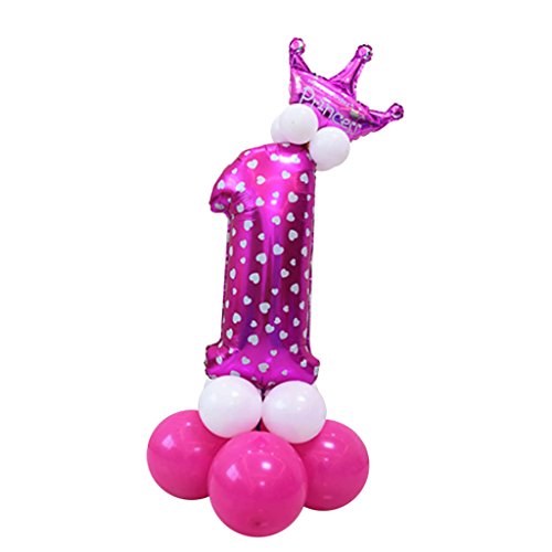 misppro Alle Zahlen Figuren Folienballons Säulenset Babyparty Geburtstag Bogen Girlande – Rosa, 1 von misppro