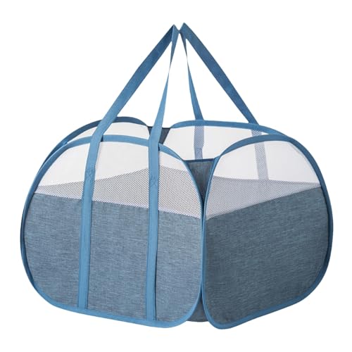 Faltbarer Wäschesack mit Handgriff, große Kapazität, leicht zu verstauen, Netzstoff-Hängematte, atmungsaktiv, für Laundry Hamper, 40,6 x 39,6 x 35,6 cm, für Zuhause, Laundry Room (mehrfarbig) von mivceklw