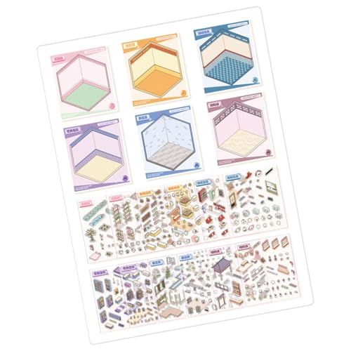 Miniature Scene Stickers, House Notebook Stickers, Simulation Scrapbooking Decals, Unique Visual Effect Sticker for Decorating Doors, Notebooks, or Creating Artistic Scrapbook Layouts von mivceklw