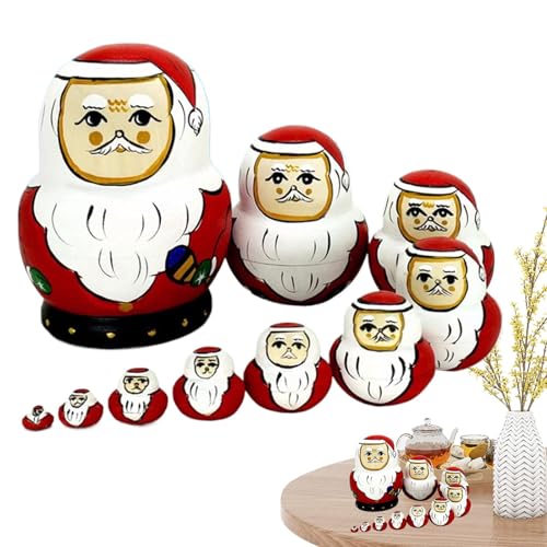 Weihnachtsmann-Puppen, stapelbare Cartoon-Puppen, schöne Puppen in, Lernspielzeug für Weihnachten und Neujahr (1 Set) von mivceklw