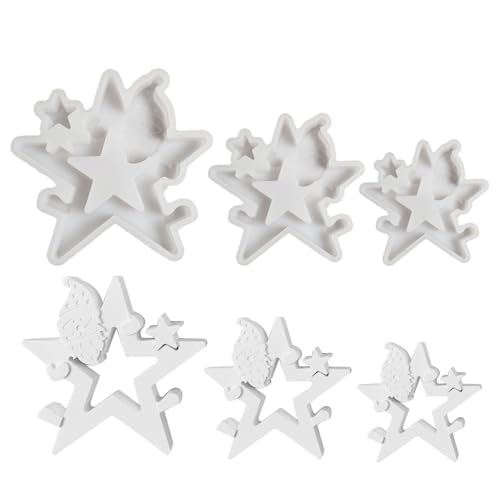 mivceklw Concrete Ornament Molds, Christmas Decoration Molds, Plaster Craft Molds, Set Of Three Silicone Plaster Molds For Holiday Decorations And Table Centerpieces von mivceklw