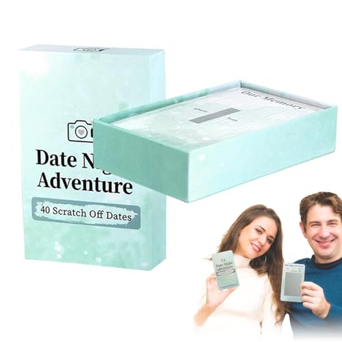 mivceklw Couples Date Night Scratch Off Cards, 40 Adventure Cards, Creative Date Night Game, Fun Date Adventure, Exciting Ideas for Couples, Creative Date Night Game, 11.5x6.5cm, Perfect for Couples von mivceklw