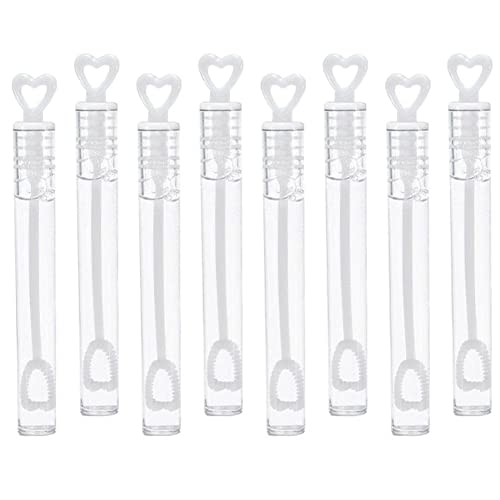 24x Seifenblasen Röhrchen Weiß mit Herz Wedding Bubbles Hochzeit Mitbringsel Dekoration von mixed24