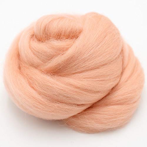 Filzwolle 20g feine Merinowolle/Märchenwolle (Farbe: Apricot) zum Trockenfilzen, Nassfilzen und Spinnen - 21mic von mjolda