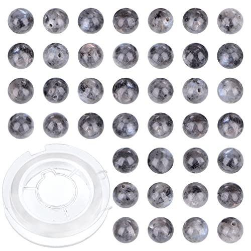 8 mm, 100 Stück natürliche schwarze Labradorit-Edelsteine, runde lose Perlen zur Schmuckherstellung, mit Kristall-Stretchschnur 8 mm, 100 Stück natürliche schwarze Labradorit-Edelsteine, runde lose Perlen zur Schmuckherstellung, mit Kristall-Stretchschnur von mkslksbhnxl