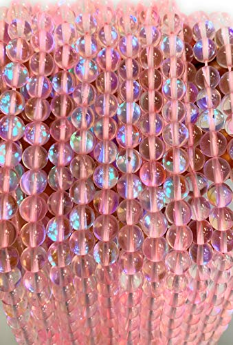 Aura-Kristall-Meerjungfrau-Glasperlen, 6 mm, 8 mm, 10 mm, 12 mm, 38,1 cm Strang, Rosa, 6 mm Aura-Kristall-Meerjungfrau-Glasperlen, 6 mm, 8 mm, 10 mm, 12 mm, 38,1 cm Strang, Rosa, 6 mm von mkslksbhnxl