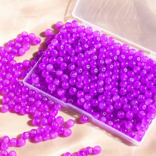 Glasperlen für Barcelet und Schmuckherstellung, 8 mm, Violett, 360 Stück Glasperlen für Barcelet und Schmuckherstellung, 8 mm, Violett, 360 Stück von mkslksbhnxl