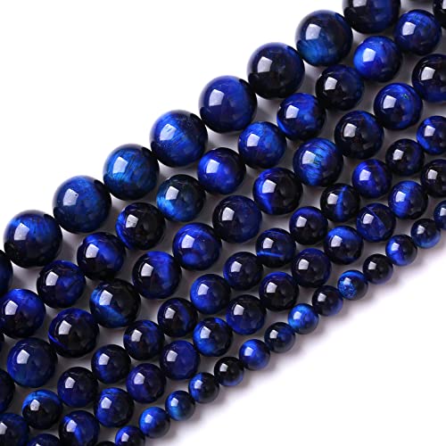 Naturstein-Perlen aus Lapislazuli, blau, Tigerauge, rund, lose Abstandshalter für Schmuckherstellung, DIY, Armband, Halskette, 10 mm, 38 Stück Naturstein-Perlen aus Lapislazuli, blau, Tigerauge, rund, lose Abstandshalter für Schmuckherstellung, DIY, Armband, Halskette, 10 mm, 38 Stück von mkslksbhnxl