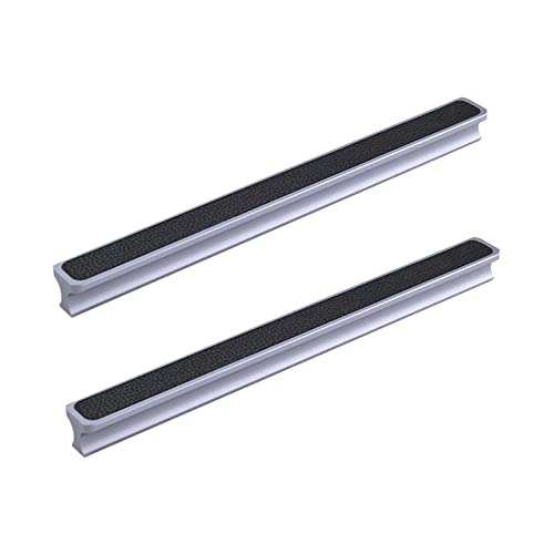 moaupr 2 Stück Aluminium Ledergriffe für Schublade Möbelgriff Schwarzes Leder Knopf Antikollisions Schrankgriff für Kleiderschrank,Tür,Heimwerkerzubehör Length 300mm von moaupr