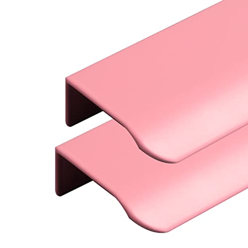 moaupr 2 Stück Versteckter Schrankgriff Möbelgriffe Rosa Aluminium Türklinken Kinderzimmer Küchengriffe Schubladengriff Knöpfe für Kleiderschrank,Schlafzimmer,Badezimmer Total Length 400mm von moaupr