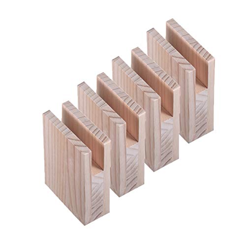 moaupr 4 Stück Möbelerhöher Betterhöhung Rillendesign Tischerhöher Möbelfüsse Bed Riser aus Holz Holztisch Schreibtisch Betterhöhung Möbelbeine Hebefüße Heben Slot Width 2.5cm von moaupr