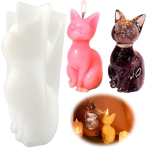 mohito Kerzengießform Silikon, Silikonform Tiere 3D, Katzen Form Silikon Seifengießform Gießform Katze, Kerzenformen Zum Gießen Tiere für DIY Basteln von mohito