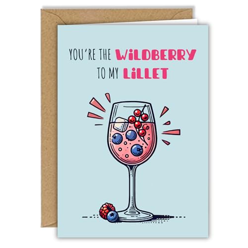 Karte Lillet zu verschiedenen Anlässen - Geburtstagskarte, Glückwunschkarte - mit Umschlag - DIN A6 Klappkarte - You're the Wildberry to my Lillet von møij