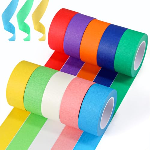 moinkerin 10 Stücke Washi Tape Masking Tape Klebeband Bunt Washi Tape Set für Kunsthandwerk, Beschriftung, Scrapbooking-Zubehör, Geschenke von moinkerin