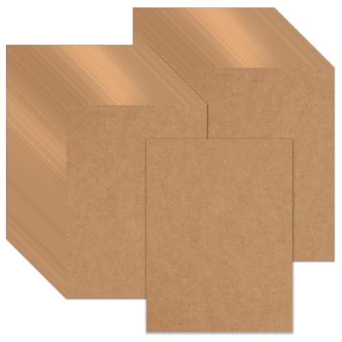 moinkerin 100 Stücke A4 Kraftpapier Karten 21X29.7CM 200g/m²Druckbar Postkarten Blanko Karten Blanko für DIY, Hochzeitseinladungen, Danksagungskarten von moinkerin