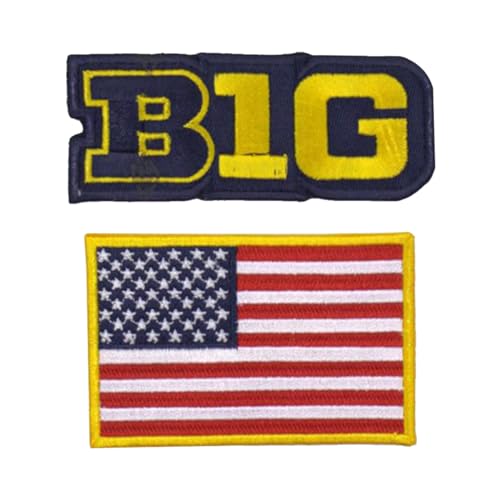 mokarier Aufnäher, Motiv: Michigan Big Ten Fußball, bestickt, US-Flagge, zum Aufbügeln oder Aufnähen von mokarier