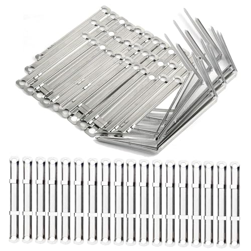 50 Stück Metall-Papier-Aktenverschlüsse, 2-Loch-Binder-Clip, Zackenbinder, Papierverschlüsse, Dokumente, Aktenverschluss, Büro-Papierklemmen, lose Blätter, 80 mm Lochabstand, Silber von mollensiuer