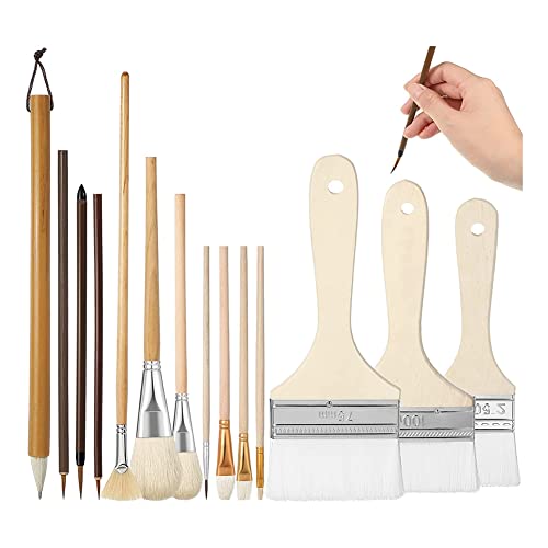 momend 14-Teilige Pinsel in Verschiedenen Formen, Glasurpinsel, Acrylfarben-Sets für Töpfer, Künstler, Erwachsene, Kinder, Studenten von momend