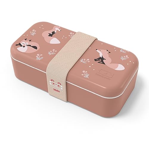 monbento - Brotdose Kinder MB Foodie Fox - Fuchs - Bento Box Kinder Made in France - Ideal für Mittagessen oder Snacks in der Schule/Park - BPA Frei - Lebensmittelecht - Rosa von monbento