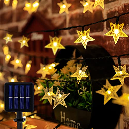 Solar Lichterkette Aussen,12M 100 LEDs Stern Lichterketten mit 8 Modi Solar Beleuchtung,Lichterketten für Außen & Innen IP65 Wasserdicht Lichterkette für Weihnacht,Halloween,Garten,Hochzeit,Party von morxinle