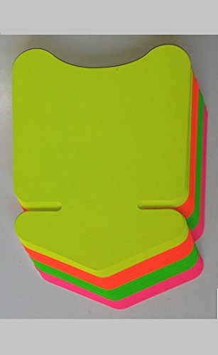 40 Pfeile - Preisschilder aus Neon Karton gemischt 14,5 x 18,8 cm 380g/qm Werbesymbole von most-wanted-shop