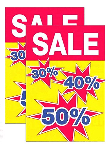 Plakate 2 Stück aus Papier 150g/qm 58,4 x 83,2 cm " SALE 30% 40% 50% " Werbesymbol für Räumungsverkauf von most-wanted-shop