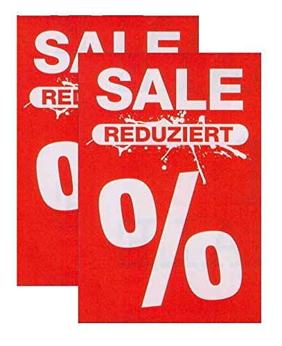 Plakate 2 Stück aus Papier 150g/qm 58,4 x 83,2 cm "SALE REDUZIERT%" ohne Rahmen Werbesymbol von most-wanted-shop