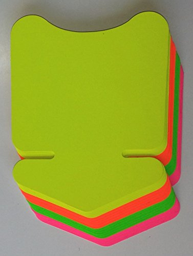 Preisschilder 400 Pfeile -aus Neon Karton gemischt 6,4 x 8,8 cm cm 270g/qm Werbesymbole für Räumungsverkauf von most-wanted-shop