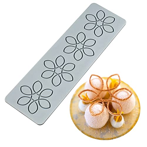 Silikon-Spitzenform, hohl, 3D-Blume, Fondant-Formen, Zucker, essbare Kuchenmatte, Fondant-Impression, Spitzenmatten, Blumenmuster, Spitzenmatte für Kuchendekoration (Blume A_25,4 x 7,6 x 0,3 cm) von mostsom