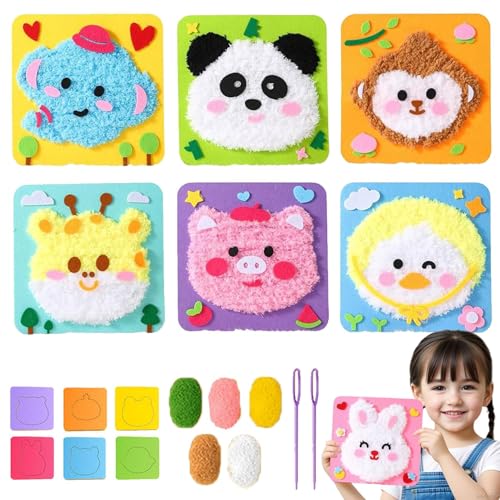 moytarcp DIY Embroidery Doll Set - Cute Cartoon Animal Sewing Craft Kit, Creative Doll DIY Embroidery Kit (6Pcs) von moytarcp