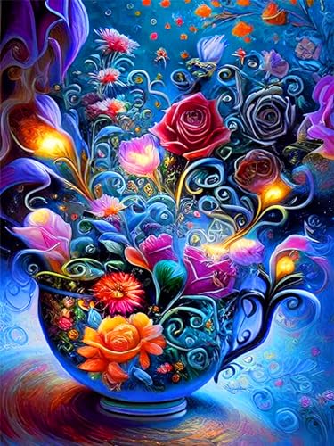 mrpwnle 5D Blume Diamond Painting Set, DIY Diamond-Painting Bilder Diamant Painting Bilder Erwachsene Painting Kits for Living Room, Wall Decoration, Bedroom (30 x 40 cm) von mrpwnle