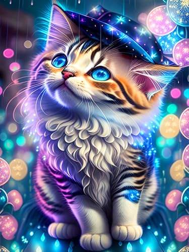 mrpwnle 5D Cat Diamond Painting Set DIY Erwachsene Mosaikherstellung Diamond-Painting Malen Nach Zahlen Diamant Painting Bilder Home Wall Decor 30 x 40 cm von mrpwnle