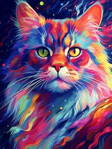 mrpwnle 5D Diamond Painting Cat Set DIY Diamond-Painting Erwachsene Malen Nach Zahlen Diamant Painting Bilder Home Wall Decor 30 x 40 cm von mrpwnle