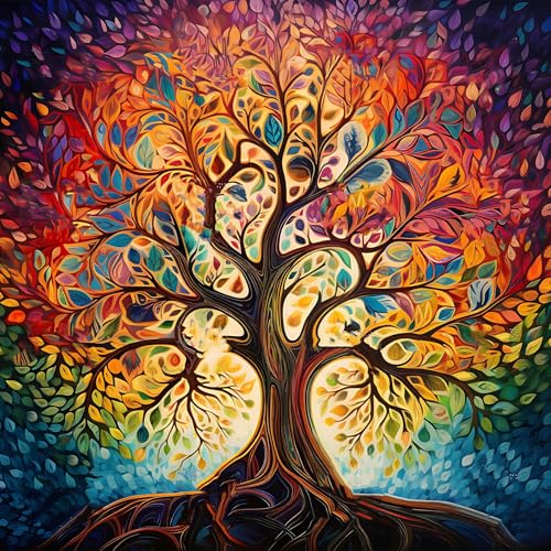 mrpwnle 5D Diamond Painting Tree of Life Diamant Painting Bilder Erwachsene Malen Nach Zahlen Diamond-Painting Mosaikherstellung für Home Wand Décor 35x35 cm von mrpwnle