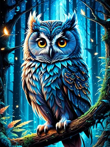 mrpwnle 5D Owl Diamond Painting Bilder Set Erwachsene Diamont Painting bilder Mosaikherstellung Malen Nach Zahlen set für Home Wand Décor 30x40cm von mrpwnle